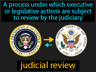 a process under which executive or legislative actions are subject to review by the judiciary