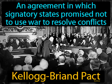 An agreement in which signatory states promised not to use war to resolve conflicts