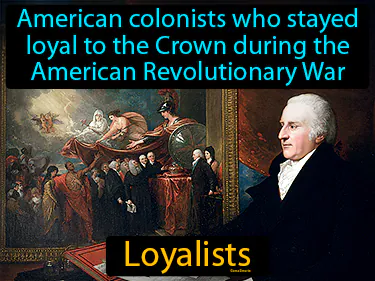 American colonists who stayed loyal to the Crown during the American Revolutionary War