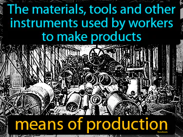 The materials, tools and other instruments used by workers to make products
