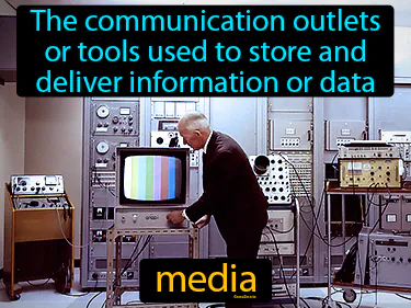 the communication outlets or tools used to store and deliver information or data