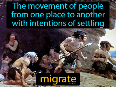 the movement of people from one place to another with intentions of settling