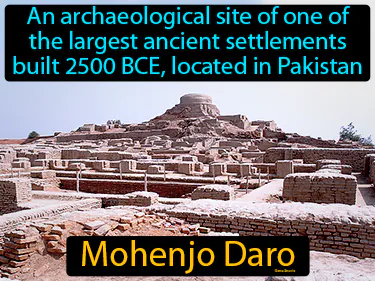 an archaeological site of one of the largest ancient settlements built 2500 BCE, located in Pakistan