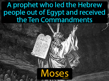 a prophet who led the Hebrew people out of Egypt and received the Ten Commandments
