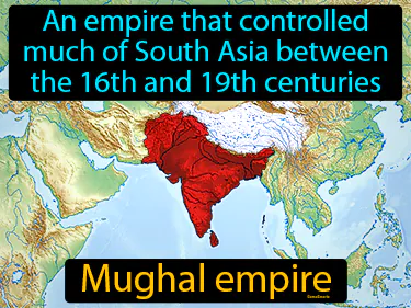 An empire that controlled much of South Asia between the 16th and 19th centuries