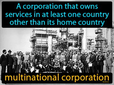 A corporation that owns services in at least one country other than its home country