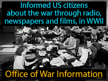 informed US citizens about the war through radio, newspapers and films, in WWII