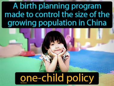 A birth planning program made to control the size of the growing population in China