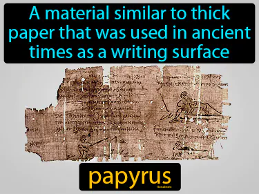 a material similar to thick paper that was used in ancient times as a writing surface