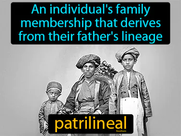 An individual's family membership that derives from their father's lineage