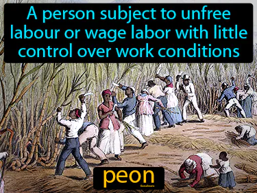 A person subject to unfree labour or wage labor with little control over work conditions