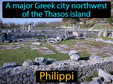 a major Greek city northwest of the Thasos island