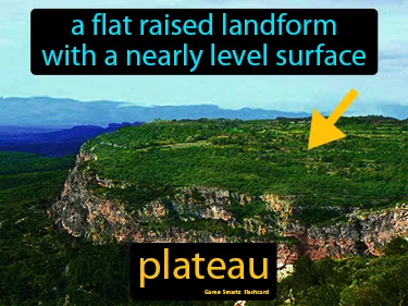 a flat raised landform with a nearly level surface