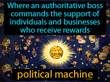 where an authoritative boss commands the support of individuals and businesses who receive rewards