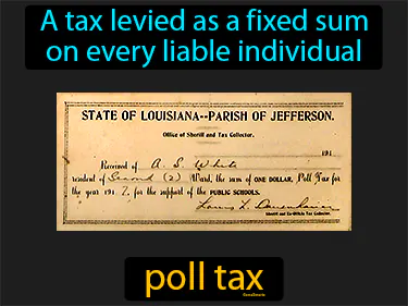 a tax levied as a fixed sum on every liable individual