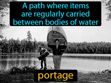a path where items are regularly carried between bodies of water