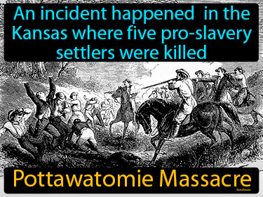 an incident happened  in the Kansas where five pro-slavery settlers were killed