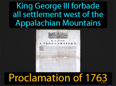 King George III forbade all settlement west of the Appalachian Mountains