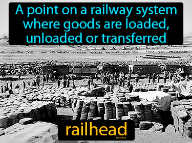 a point on a railway system where goods are loaded, unloaded or transferred