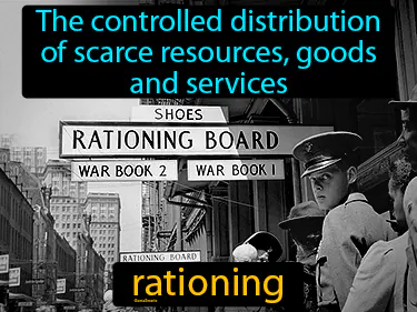 the controlled distribution of scarce resources, goods and services