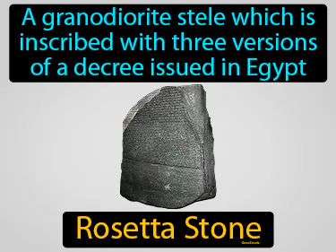 A granodiorite stele which is inscribed with three versions of a decree issued in Egypt