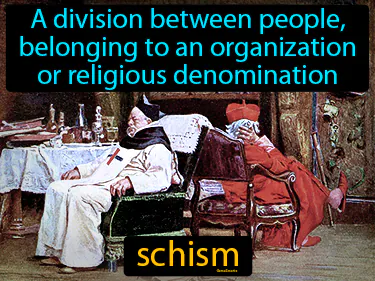 A division between people, belonging to an organization or religious denomination