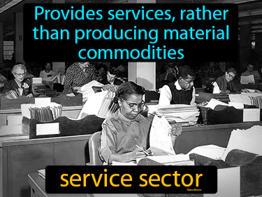 provides services, rather than producing material commodities