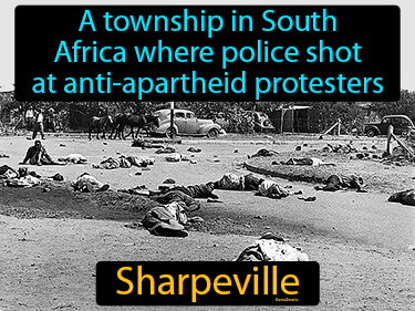 A township in South Africa where police shot at anti-apartheid protesters