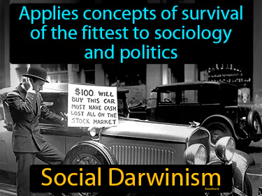 applies concepts of survival of the fittest to sociology and politics