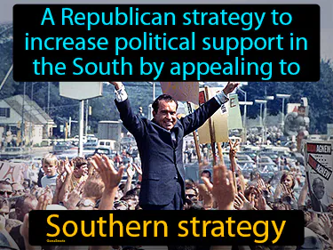 a Republican strategy to increase political support in the South by appealing to racism