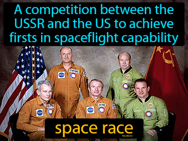 a competition between the USSR and the US to achieve firsts in spaceflight capability