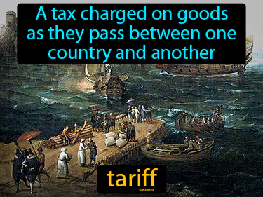 a tax charged on goods as they pass between one country and another