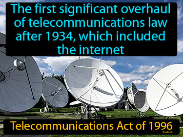 the first significant overhaul of telecommunications law after 1934, which included the internet