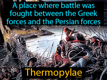 a place where battle was fought between the Greek forces and the Persian forces