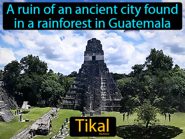 a ruin of an ancient city found in a rainforest in Guatemala