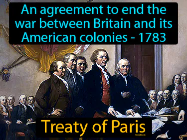 an agreement to end the war between Britain and its American colonies - 1783