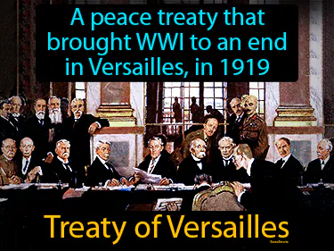 a peace treaty that brought WWI to an end in Versailles, in 1919