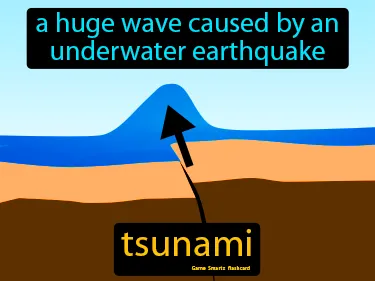 a huge wave caused by an underwater earthquake