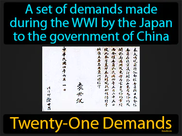 A set of demands made during the WWI by the Japan to the government of China