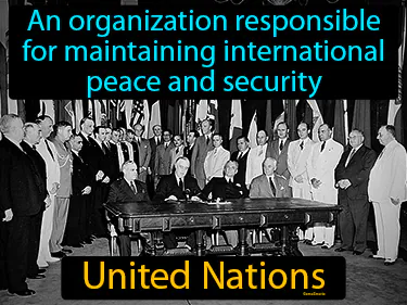 an organization responsible for maintaining international peace and security