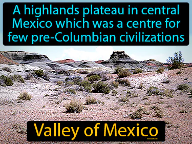 A highlands plateau in central Mexico which was a centre for few pre-Columbian civilizations