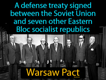 a defense treaty signed between the Soviet Union and seven other Eastern Bloc socialist republics