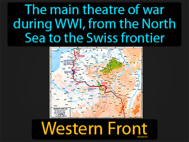 the main theatre of war during WWI, from the North Sea to the Swiss frontier