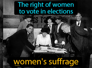 The right of women to vote in elections