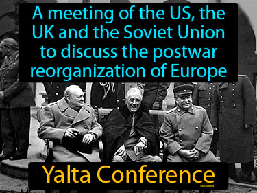 a meeting of the US, the UK and the Soviet Union to discuss the postwar reorganization of Europe