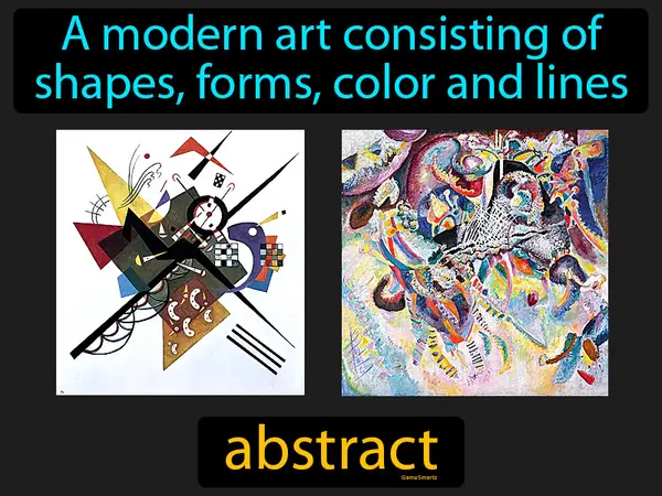 A modern art consisting of shapes, forms, color and lines