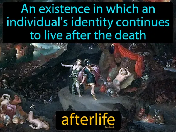 an existence in which an individual's identity continues to live after the death