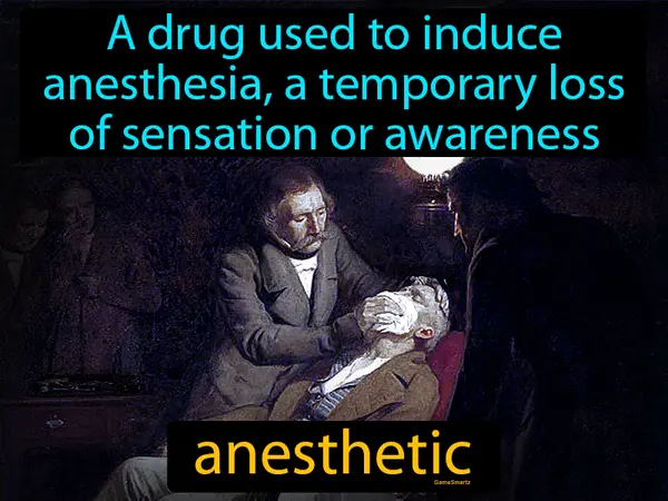 A drug used to induce anesthesia, a temporary loss of sensation or awareness