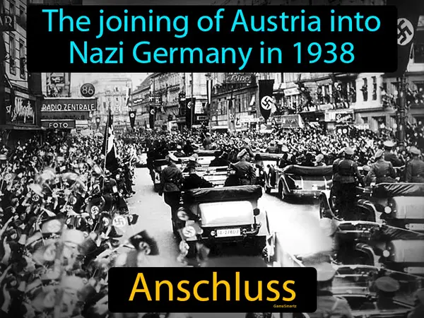 The joining of Austria into Nazi Germany in 1938