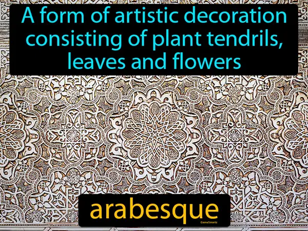 a form of artistic decoration consisting of plant tendrils, leaves and flowers
